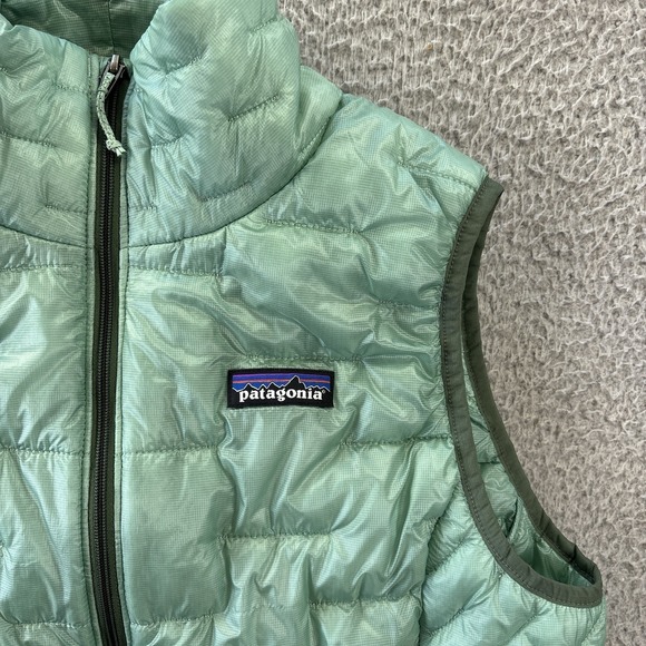 Patagonia Micro Puff Light Puffer Vest Womens Medium Gypsum Green - Picture 2 of 13